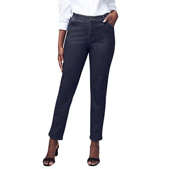 Jessica London Women's Plus Size Tall True Fit Stretch Denim Straight Leg Jean