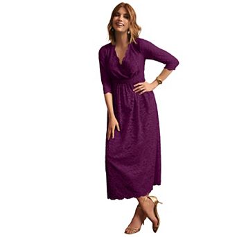 Jessica London Women's Plus Size Stretch Lace Maxi Dress