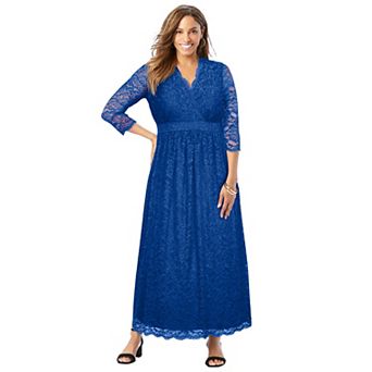 Jessica London Women's Plus Size Stretch Lace Maxi Dress