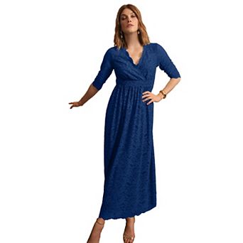 Jessica London Women's Plus Size Stretch Lace Maxi Dress