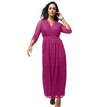 Jessica London Women's Plus Size Stretch Lace Maxi Dress