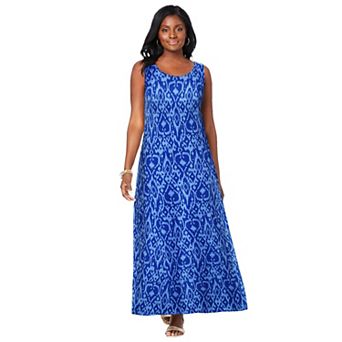 Jessica London Women's Plus Size Stretch Cotton Tank Maxi Dress