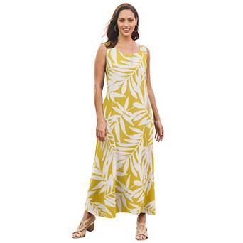 Jessica London Women's Plus Size Petite Stretch Cotton Tank Maxi Dress