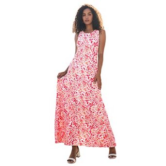 Jessica London Women's Plus Size Petite Stretch Cotton Tank Maxi Dress