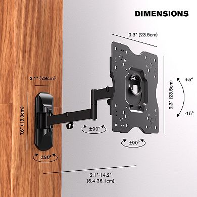 ProMounts Premium Articulating/Full Motion TV Wall Mount for 17" - 42" Inch Screens up to 44 lbs.