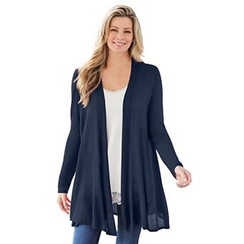 Woman Within Plus Size Lightweight Open Front Cardigan