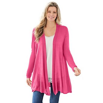 Woman Within Plus Size Lightweight Open Front Cardigan