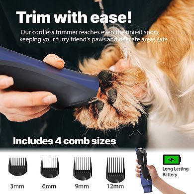 ONE Premium Pet Grooming Vacuum Kit & Dog Clippers & Dog Brush for Shedding