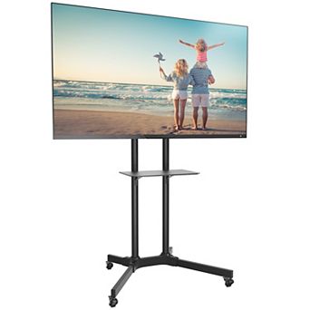 ProMount Premium Rolling TV Stand with Mount and Adjustable Shelf for 32"-72" TVs up to 110lbs