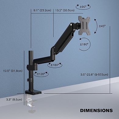 ProMounts Articulating Desktop Monitor Arm With Gas Spring, Holds up to 17.6 lbs