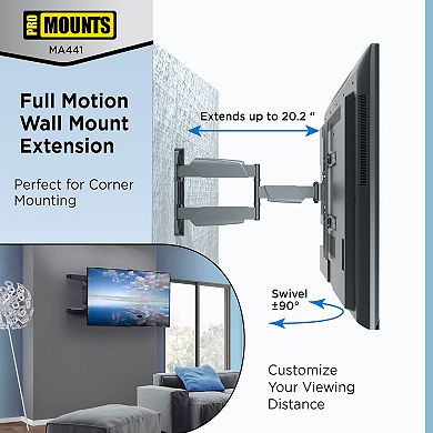 ProMounts Full Motion TV Wall Mount For Tvs 32" - 65" Up To 70 lbs