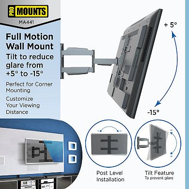 ProMounts Full Motion TV Wall Mount For Tvs 32" - 65" Up To 70 lbs