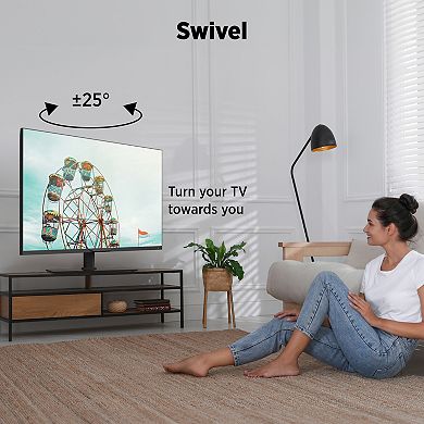 ProMounts Premium Universal Swivel Tabletop TV Stand for 37-72 Inch with Tempered Glass up to 99lbs