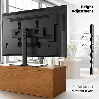 ProMounts Premium Universal Swivel Tabletop TV Stand for 37-72 Inch with Tempered Glass up to 99lbs