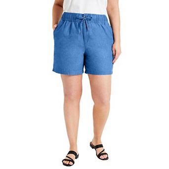 June + Vie Women's Plus Size Denim Bermuda Shorts