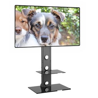 ProMounts Premium Swivel TV Stand Mount for 37”-72” Screens with Shelving, Holds up to 110 Lbs