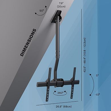 ProMounts Premium Tilt and Swivel Ceiling TV Mount for 37"-90" Screens Holds up to 88 Lbs.