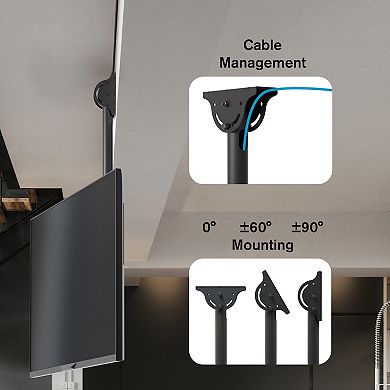 ProMounts Premium Tilt and Swivel Ceiling TV Mount for 37"-90" Screens Holds up to 88 Lbs.