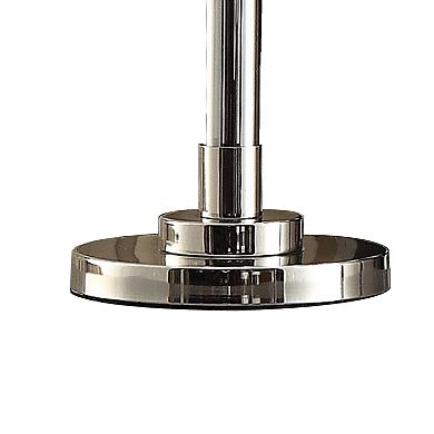 28 Inch Table Lamp Set Of 2, Empire Fabric Shade, Modern Nickel Base