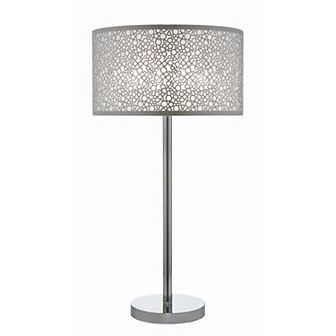 27 Inch Table Lamp With Metal And Fabric Shad