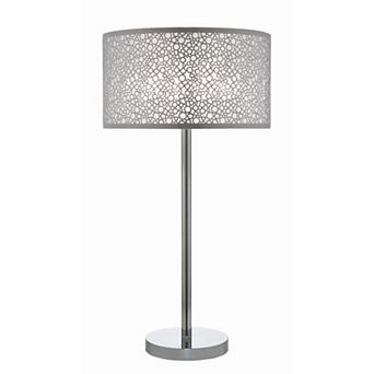 27 Inch Table Lamp With Metal And Fabric Shad