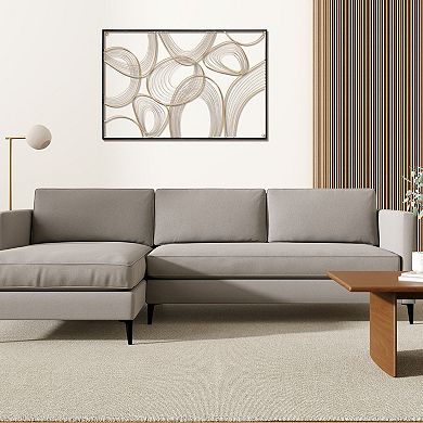 LuxenHome Gold And Black Metal Abstract Rectangular Wall Decor