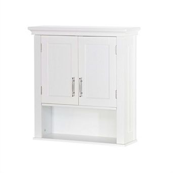 White Bathroom Wall Cabinet Cupboard With Open Shelf