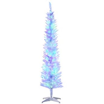 6ft Pencil Prelit Artificial Christmas Tree With 360 Colorful Surface Branches