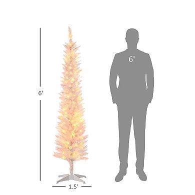 6ft Pencil Prelit Artificial Christmas Tree With 360 Colorful Surface Branches