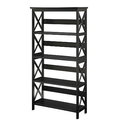 Glossy Black 5-shelf Bookcase