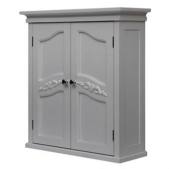 French Classic Style 2 Door Bathroom Wall Cabinet In White