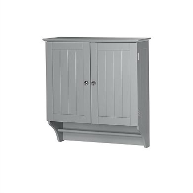 Grey 2-door Bathroom Wall Cabinet With Towel Bar