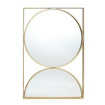 LuxenHome Gold Hourglass Frame Metal Modern Accent Wall Mirror