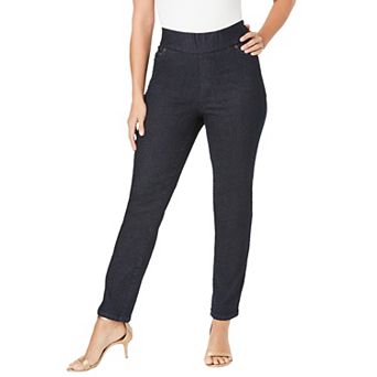 Jessica London Women's Plus Size Petite Comfort Waist Stretch Denim Straight Leg Jean
