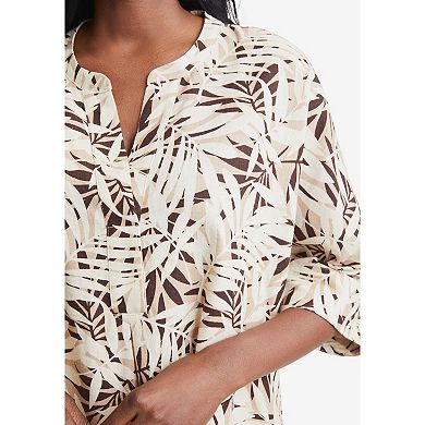 Jessica London Women's Plus Size Hi-Low Linen Tunic