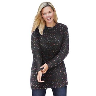 Woman Within Plus Size Crewneck Chenille Sweater