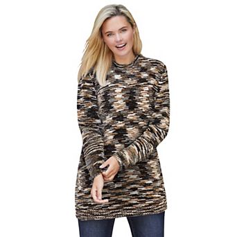 Woman Within Plus Size Crewneck Chenille Sweater