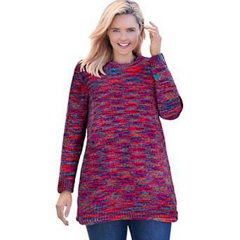 Woman Within Plus Size Crewneck Chenille Sweater