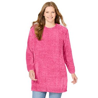 Woman Within Plus Size Crewneck Chenille Sweater