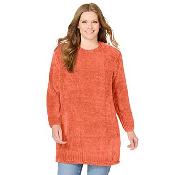 Woman Within Plus Size Crewneck Chenille Sweater