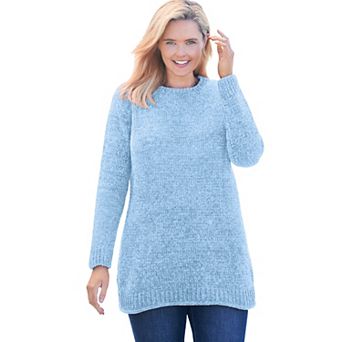 Woman Within Plus Size Crewneck Chenille Sweater