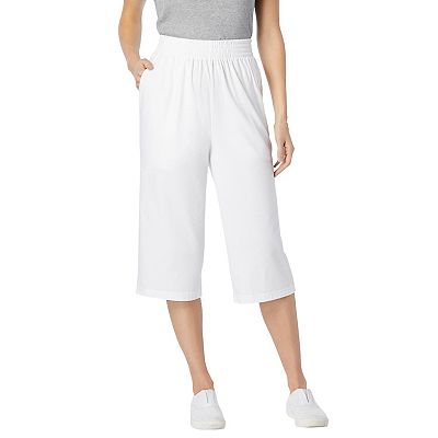 Woman Within Women s Plus Size Elastic waist Knit Capri Pant
