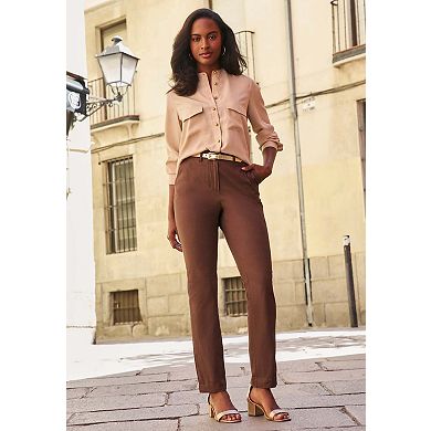 Jessica London Women's Plus Size Tall Stretch Cotton Chino Straight-Leg Pant