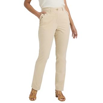 Jessica London Women's Plus Size Stretch Cotton Chino Straight Leg Pant