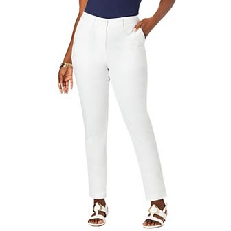 Jessica London Women's Plus Size Petite Stretch Cotton Chino Straight Leg Pant