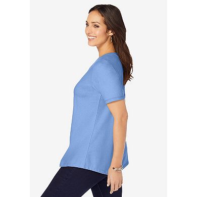 Jessica London Women's Plus Size Stretch Cotton Crisscross Strap Tee
