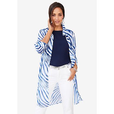 Jessica London Women's Plus Size Sheer Georgette Mega Tunic