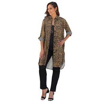 Jessica London Women's Plus Size Sheer Georgette Mega Tunic