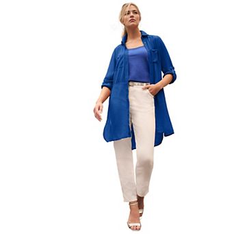 Jessica London Women's Plus Size Sheer Georgette Mega Tunic