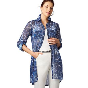 Jessica London Women's Plus Size Sheer Georgette Mega Tunic